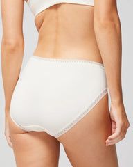 Cotton High-Leg Brief Panty with Lace Trim - IVORY | Soma for sale