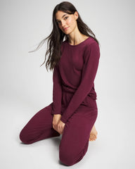 Ruched Long Sleeve Pajama Tee - VELVET PLUM | Soma Online