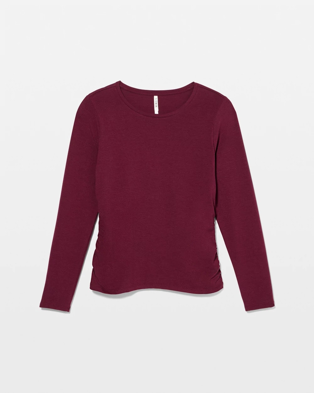 Ruched Long Sleeve Pajama Tee - VELVET PLUM | Soma Online
