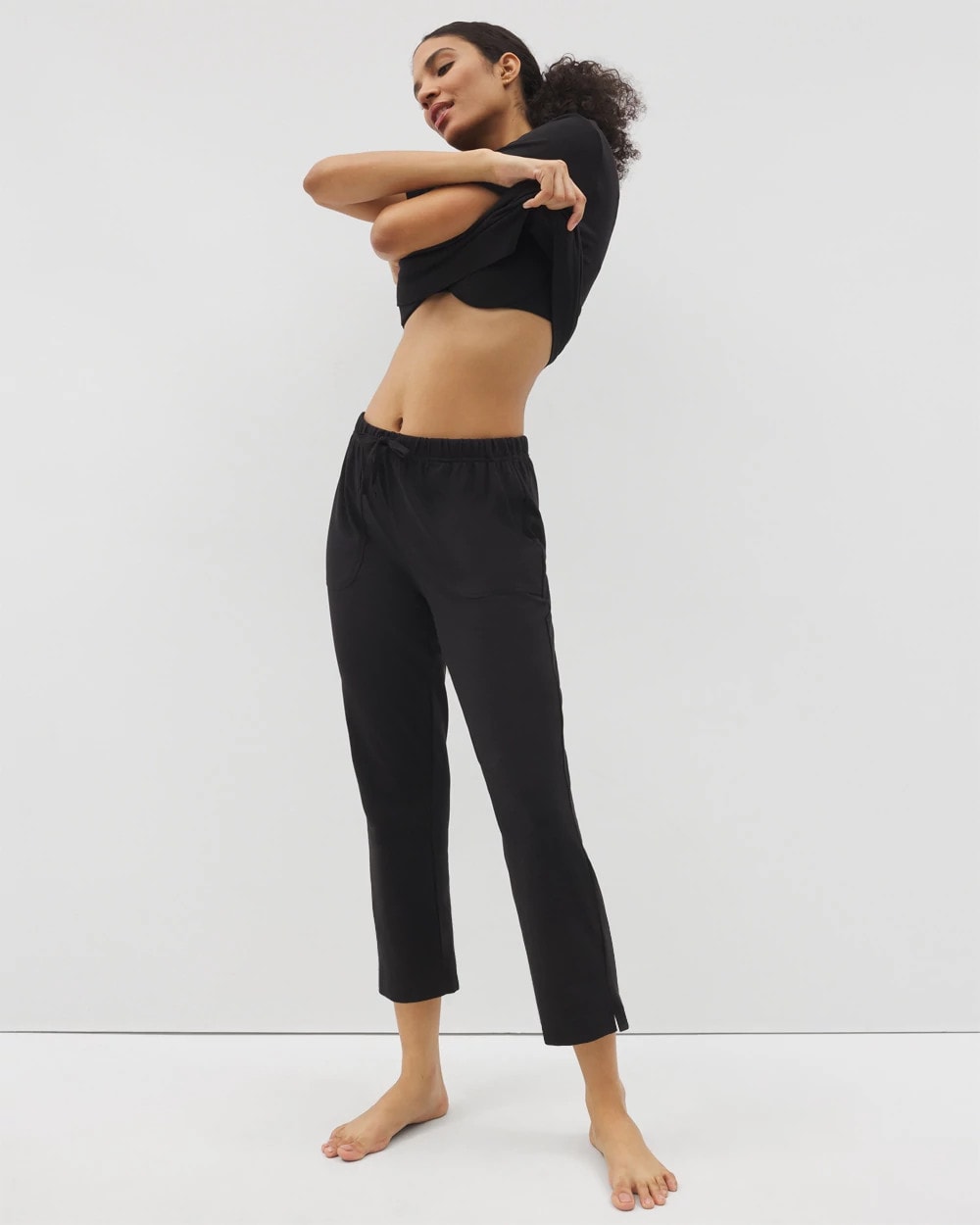 Crop Pajama Pants - BLACK | Soma Online