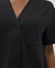 Button-Front Pajama Tee - BLACK | Soma near me