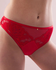 French-Cut Brief Panty with Mesh and Lace - DARE ME RED | Soma for sale