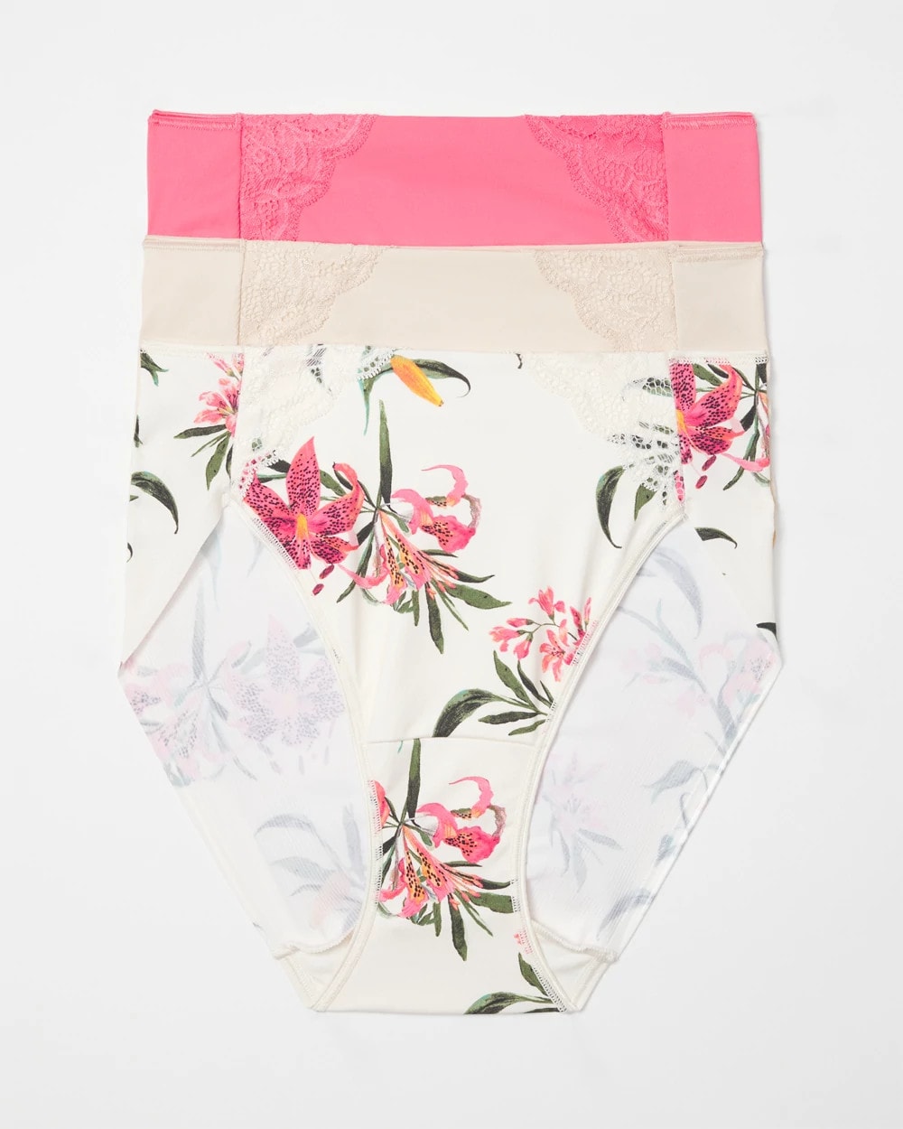 High-Leg Brief Panty with Lace 3 Pack - CAMELLIA ROSE MULTIPACK | Soma sale