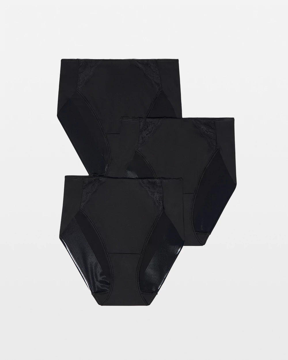 High-Leg Brief Panty with Lace 3 Pack - BLACK MULTI PACK | Soma outlet