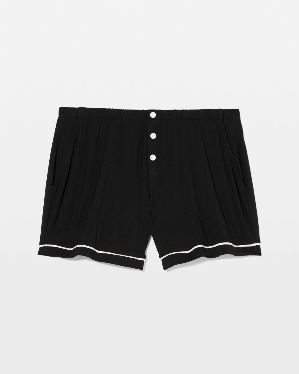 Solid Piped Pajama Shorts - BLACK | Soma near me