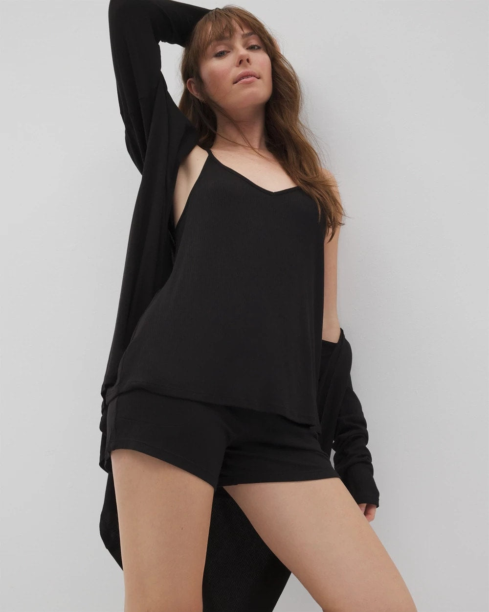 Lightweight Rib Knit Pajama Cami - BLACK | Soma sale