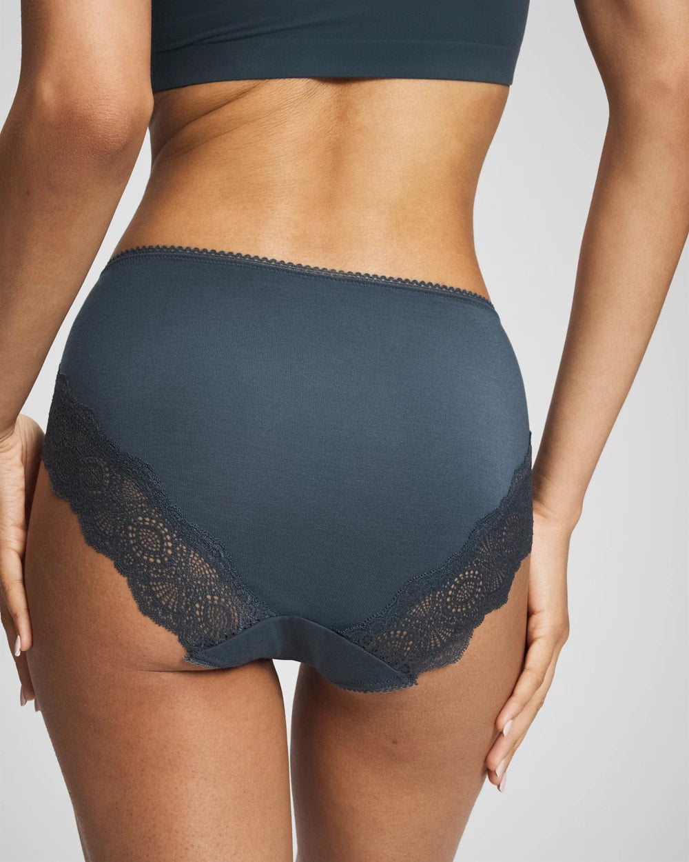 Embraceable High-Leg Panty with Crochet Lace - PETROL | Soma discount