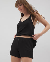 Lightweight Rib Knit Pajama Shorts - BLACK | Soma on sale