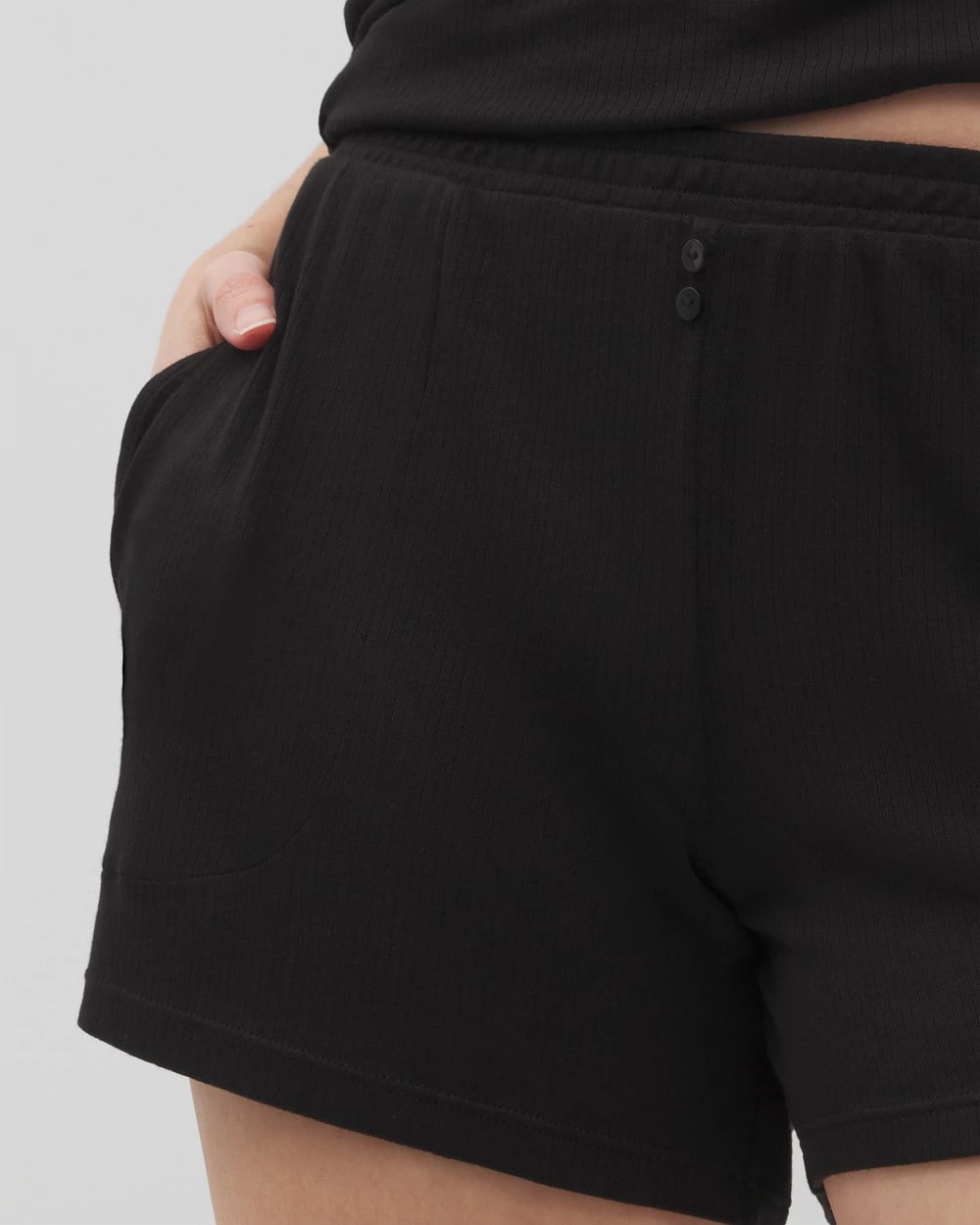 Lightweight Rib Knit Pajama Shorts - BLACK | Soma on sale