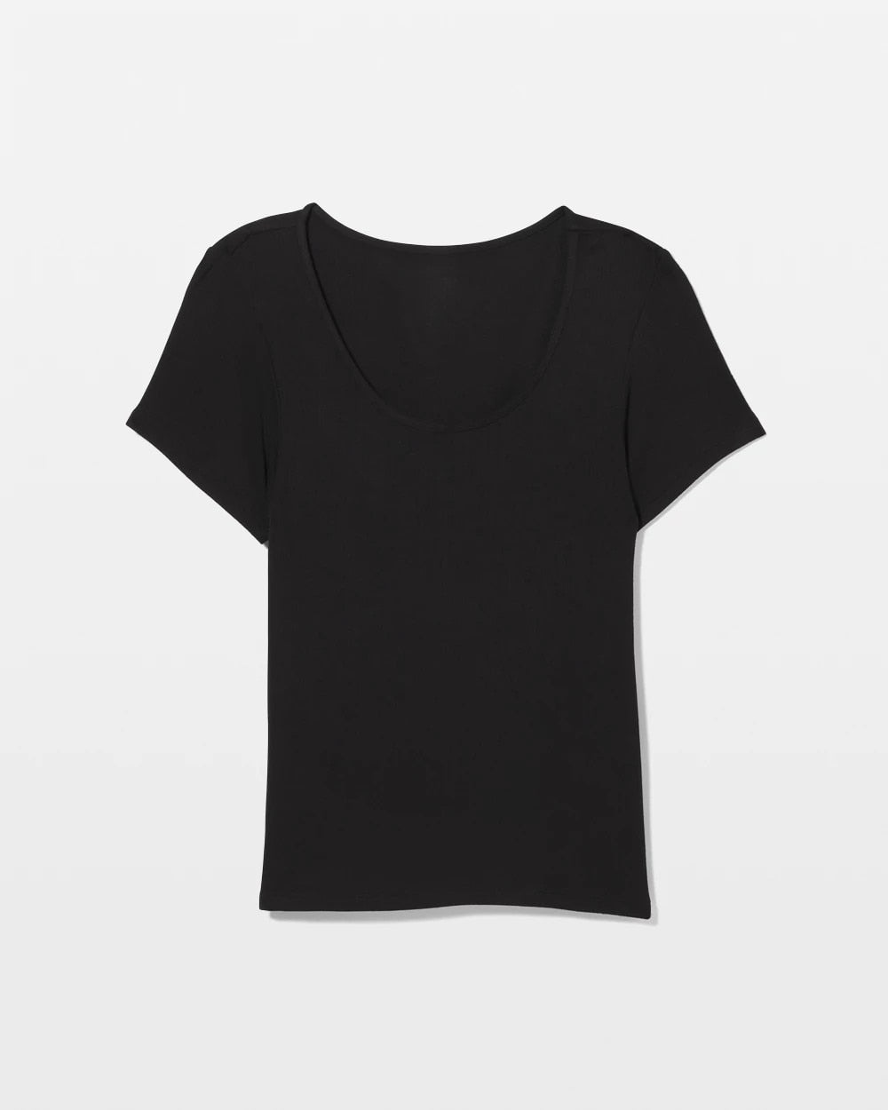 Lightweight Rib Knit Short Sleeve Pajama Tee - BLACK | Soma Online