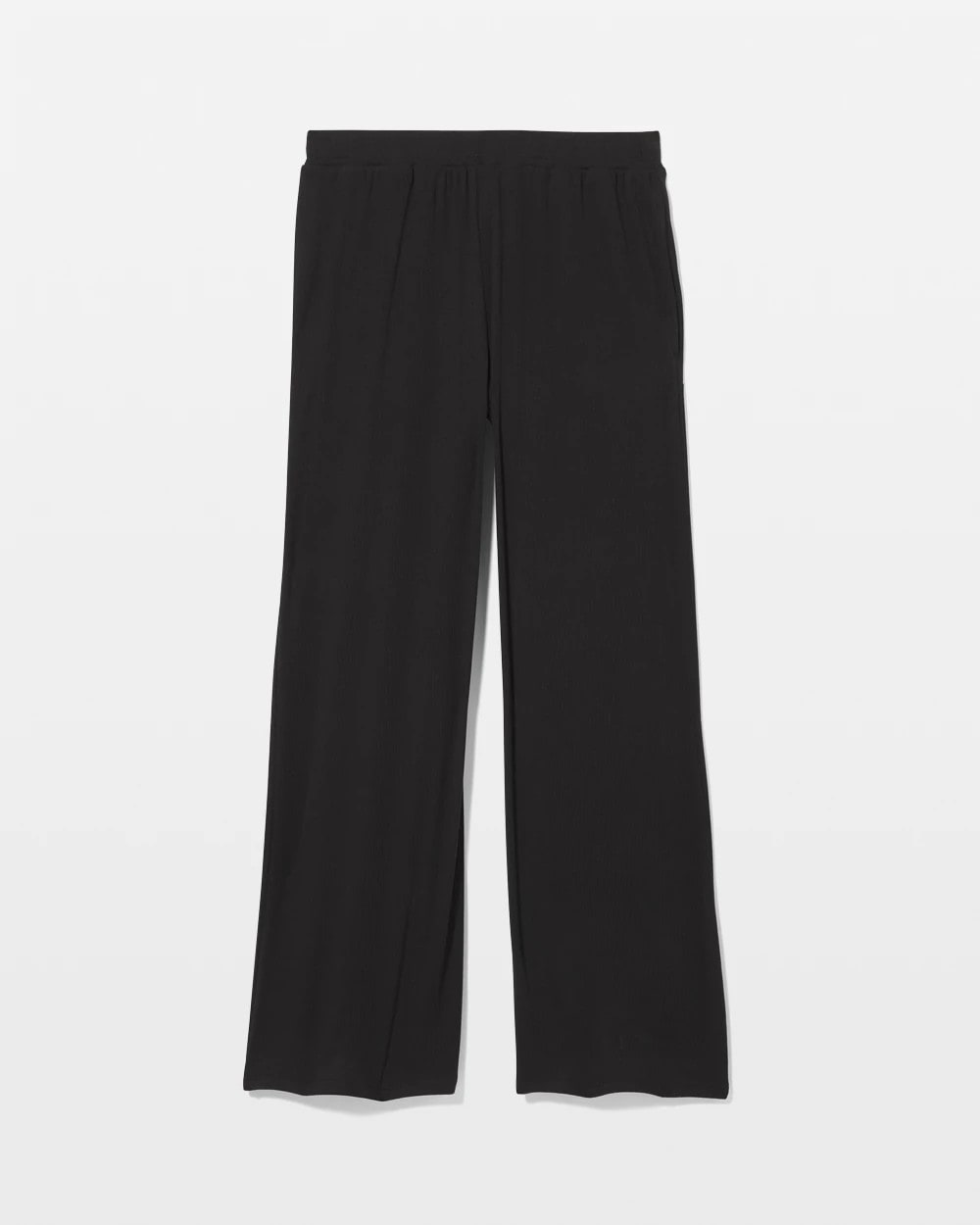 Lightweight Rib Knit Wide Leg Pajama Pants - BLACK | Soma outlet