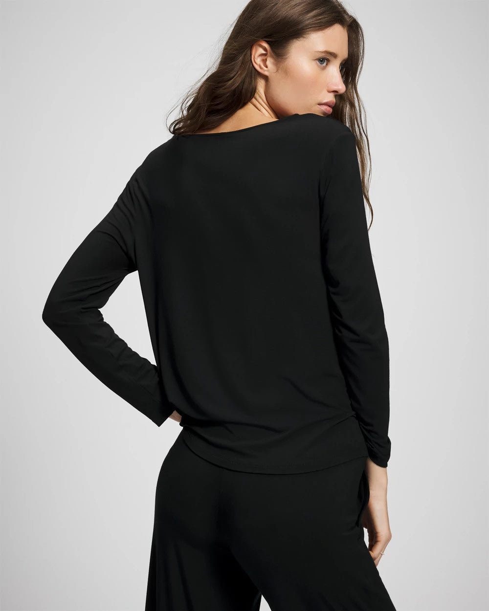 Long-Sleeve Pajama Top - BLACK | Soma sale