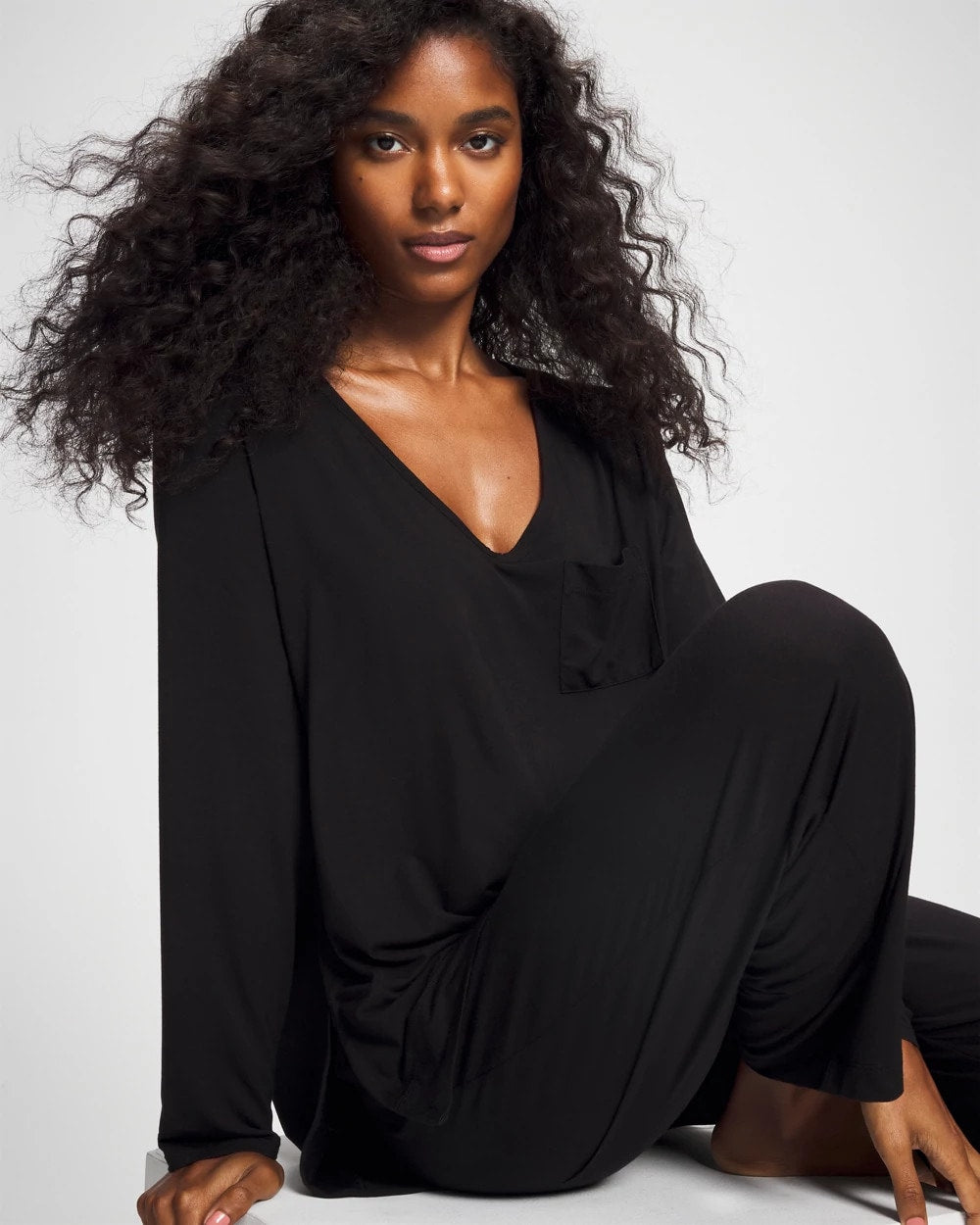 Long Sleeve Pajama Tee - BLACK | Soma discount