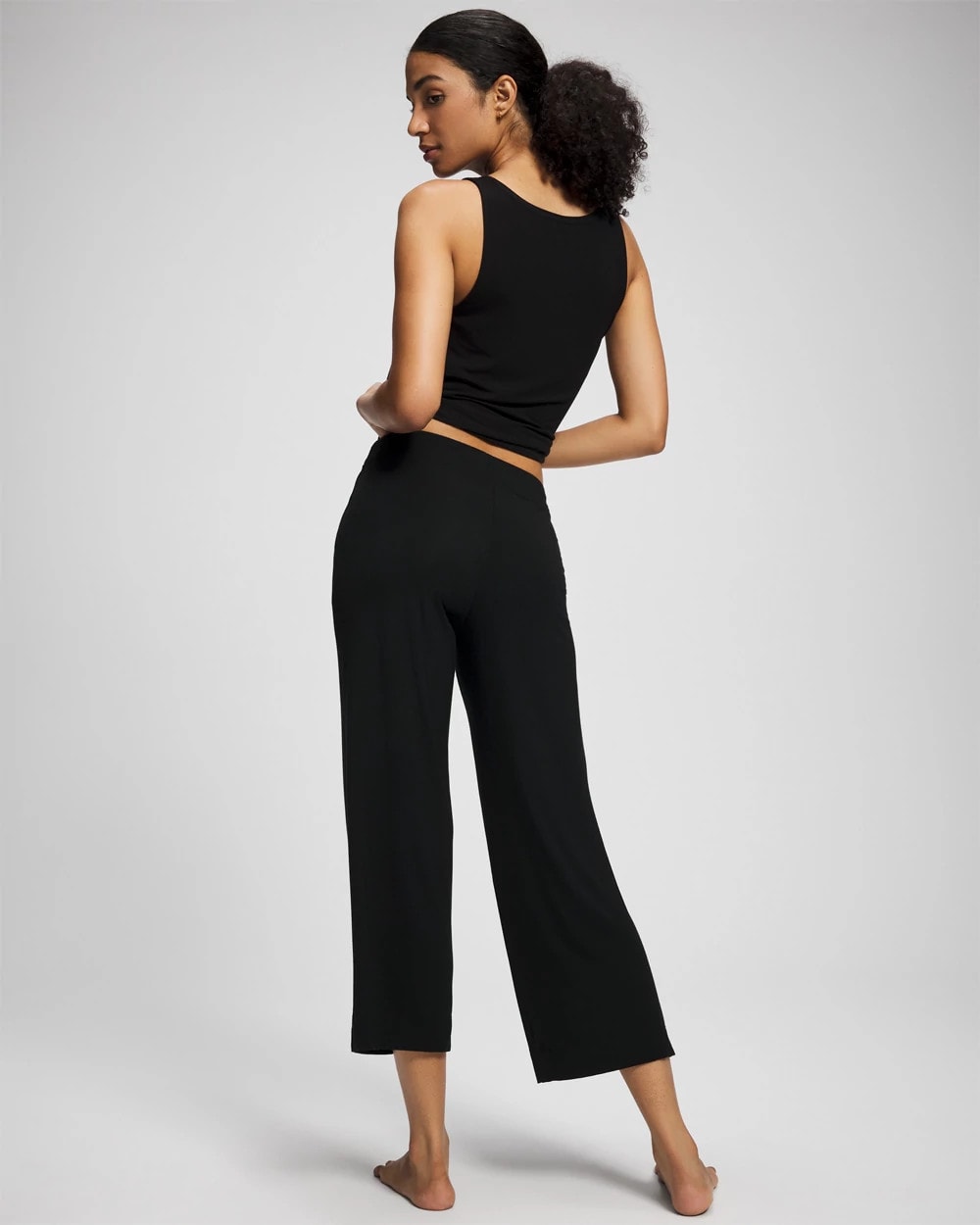Cropped Pajama Pants - BLACK | Soma outlet
