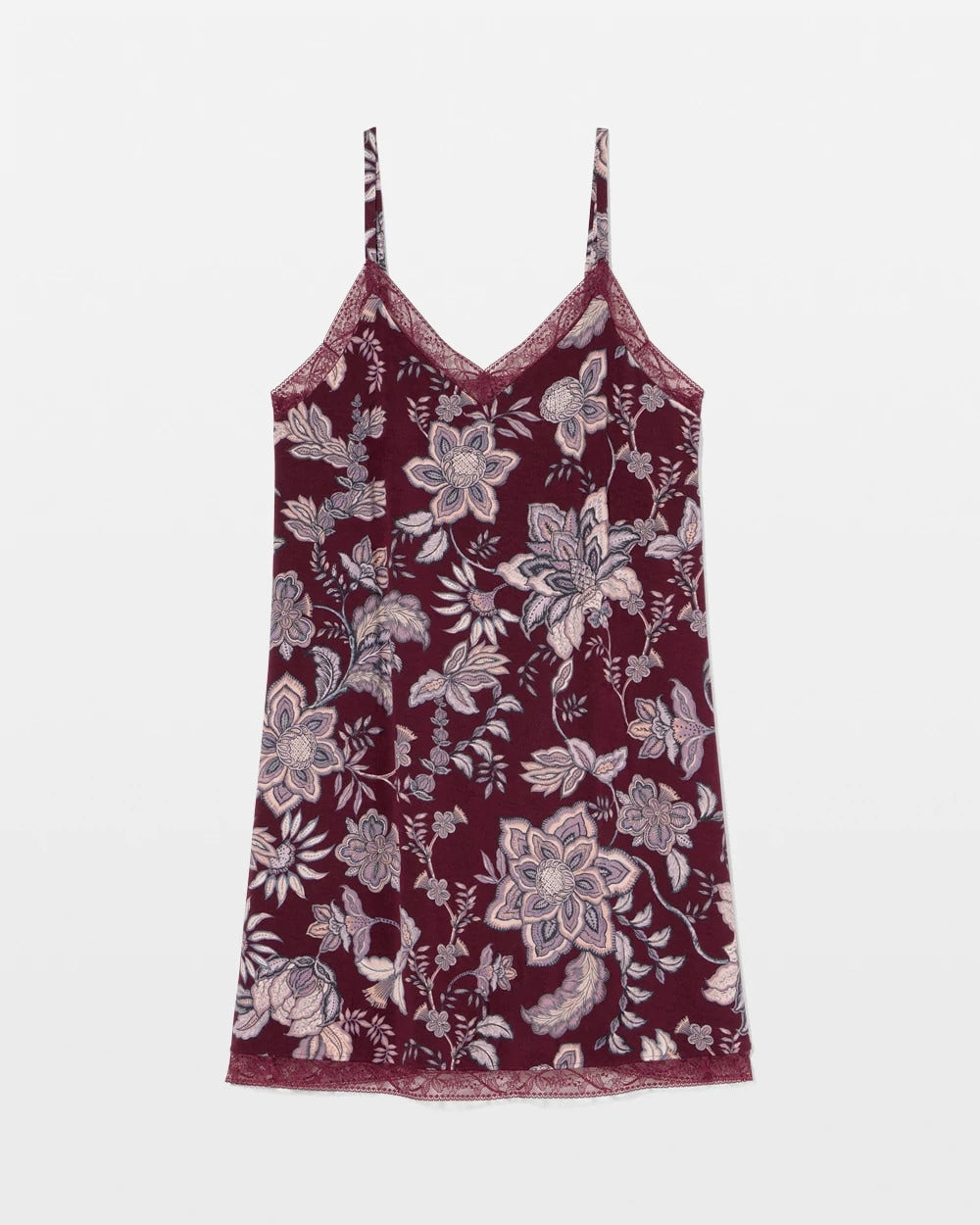 Lace Trim Chemise - PAISLEY SPLENDOR PLUM | Soma outlet