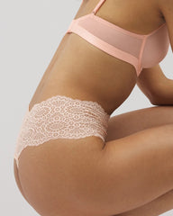 Crochet Lace High-Waist Thong Panty - PEACH PARFAIT | Soma for sale