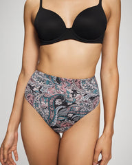 Tummy High-Waist Thong Panty - REGAL PAISLEY BLACK MINI | Soma Online