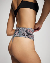 Tummy High-Waist Thong Panty - REGAL PAISLEY BLACK MINI | Soma Online