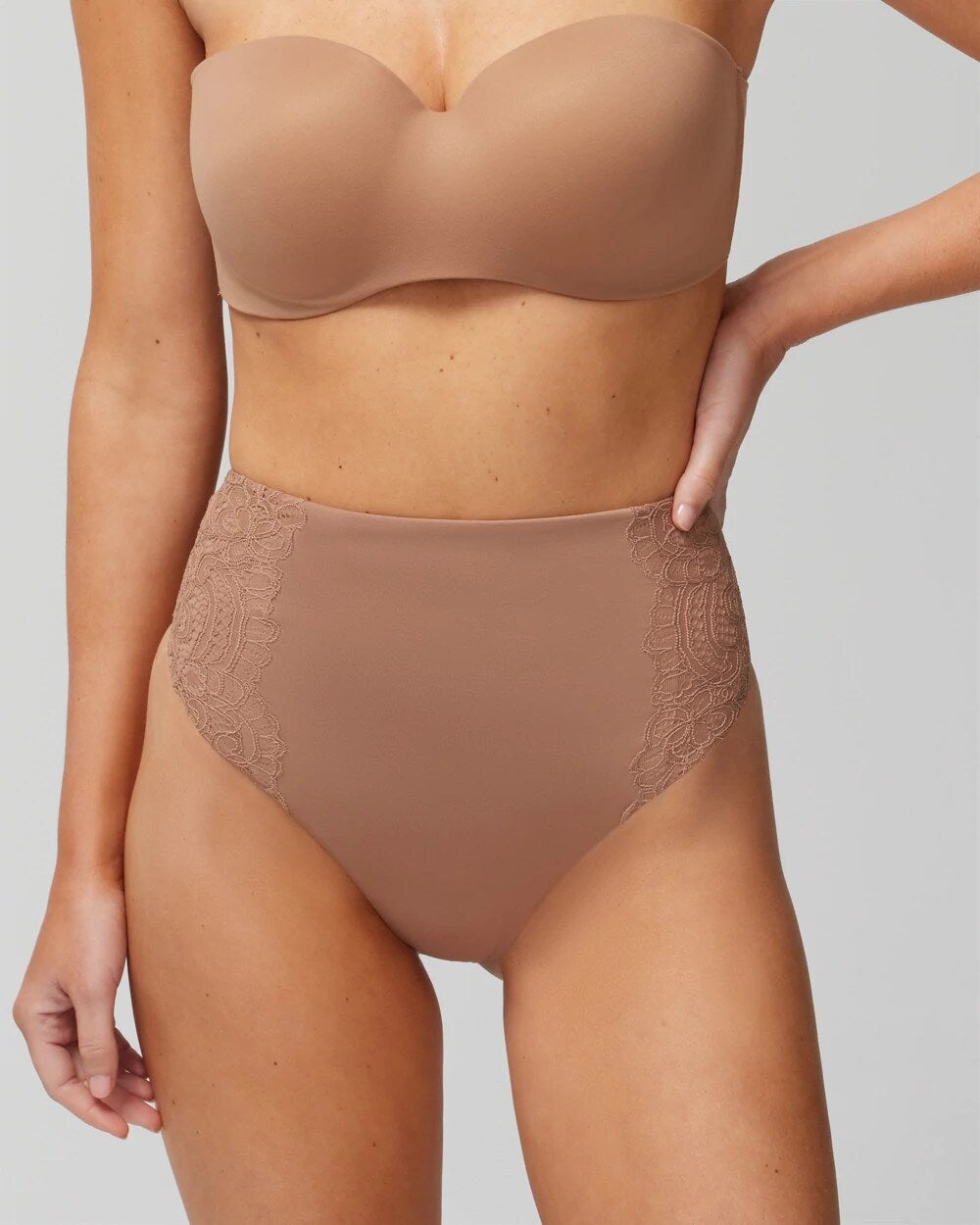 High-Waist Thong Panty With Lace - WARM SIENNA | Soma near me