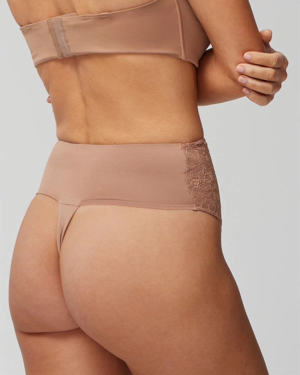 High-Waist Thong Panty With Lace - WARM SIENNA | Soma near me