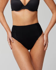 High-Waist Thong Panty With Lace - BLACK | Soma for sale