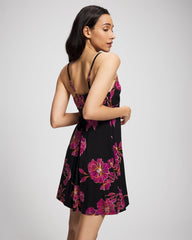 Classic Shirred Neck Chemise - GILDED BLOOMS MAGENTA | Soma on sale
