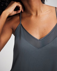 Mesh Trim Chemise - PETROL | Soma Online