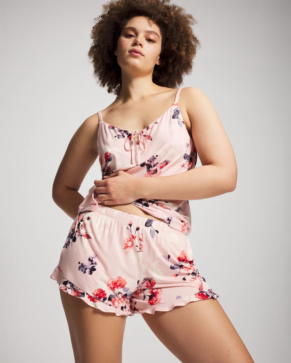 Ruffle Pajama Shorts - FLORAL DREAMS PINK BLUSH | Soma on sale