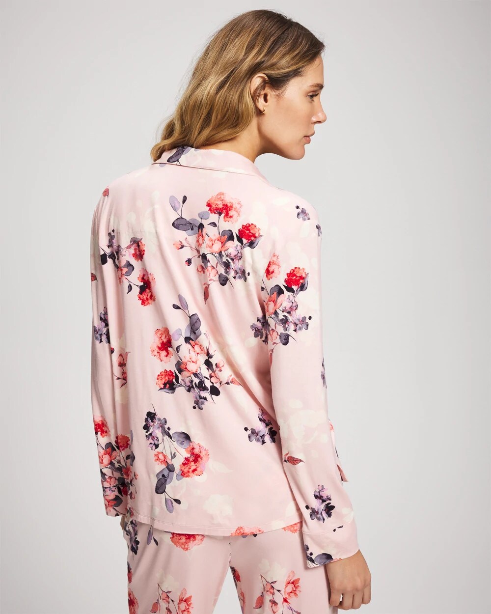 Long Sleeve Notch Collar - FLORAL DREAMS PINK BLUSH | Soma for sale