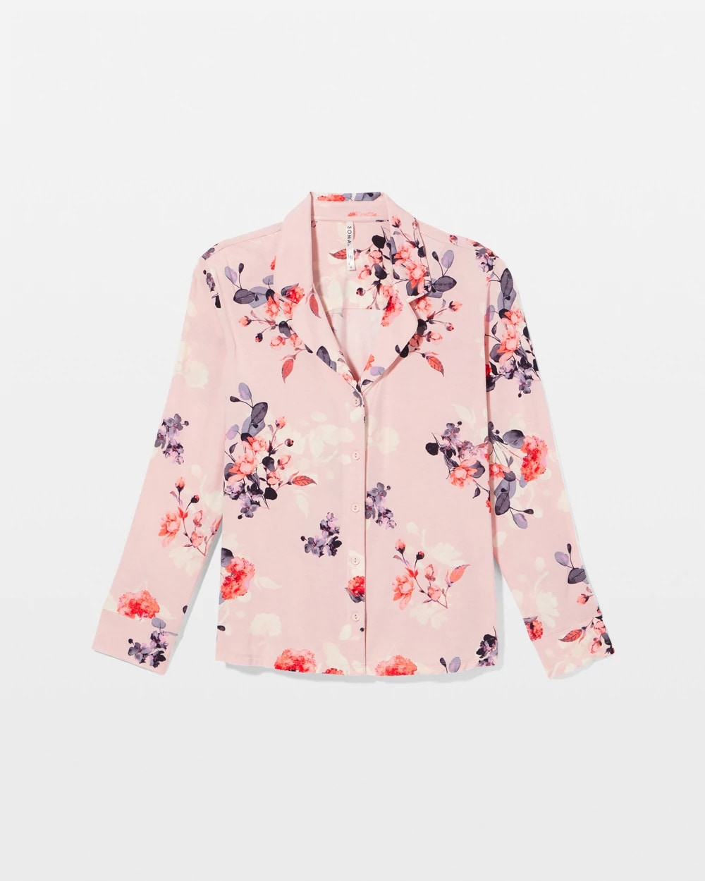 Long Sleeve Notch Collar - FLORAL DREAMS PINK BLUSH | Soma for sale