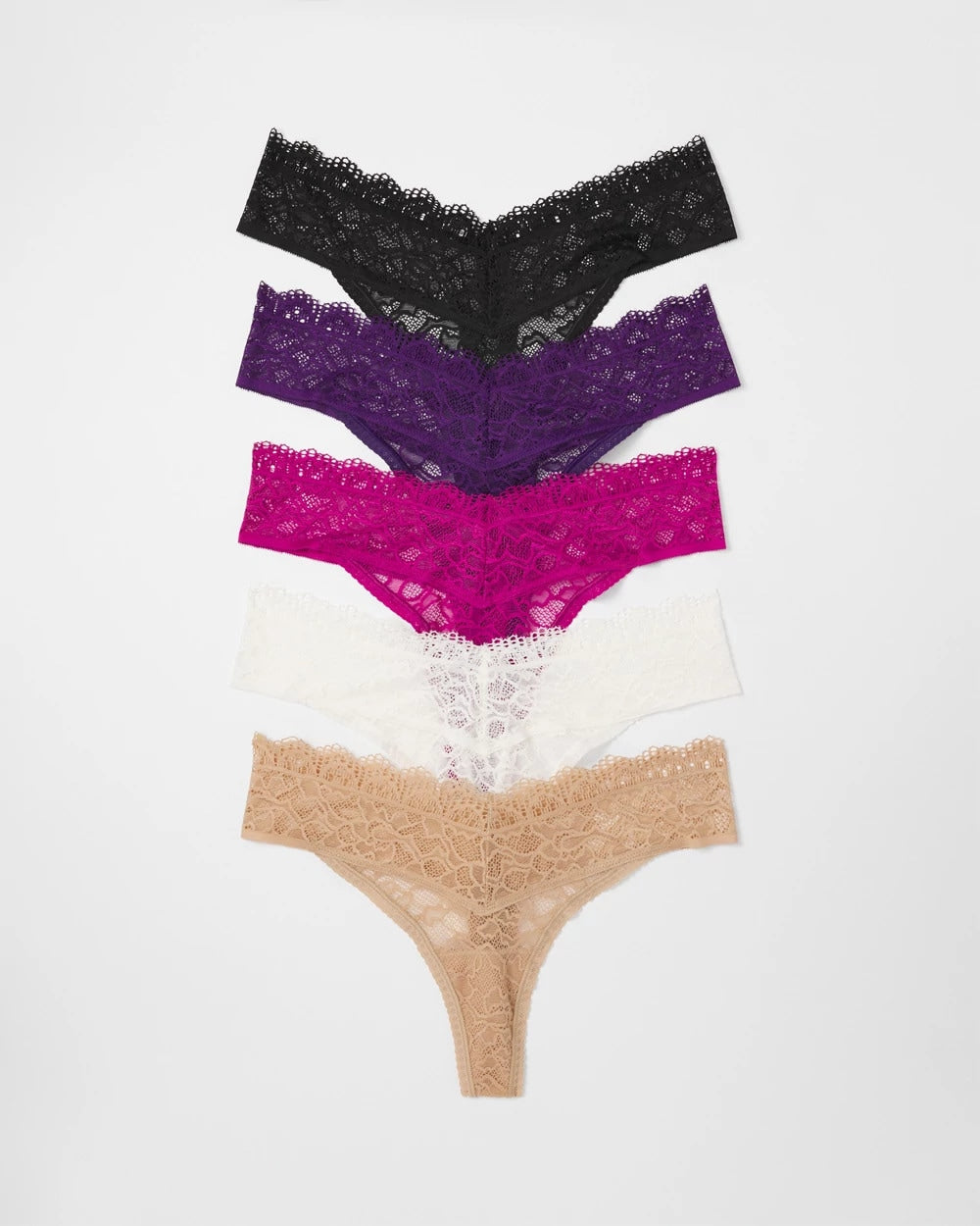 Thong Panty with Enchanting Lace 5 Pack - MAJESTIC PURPLE MULTIPACK | Soma outlet