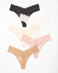 Thong Panty with Enchanting Lace 5 Pack - BASIC MULTI PACK | Soma near me