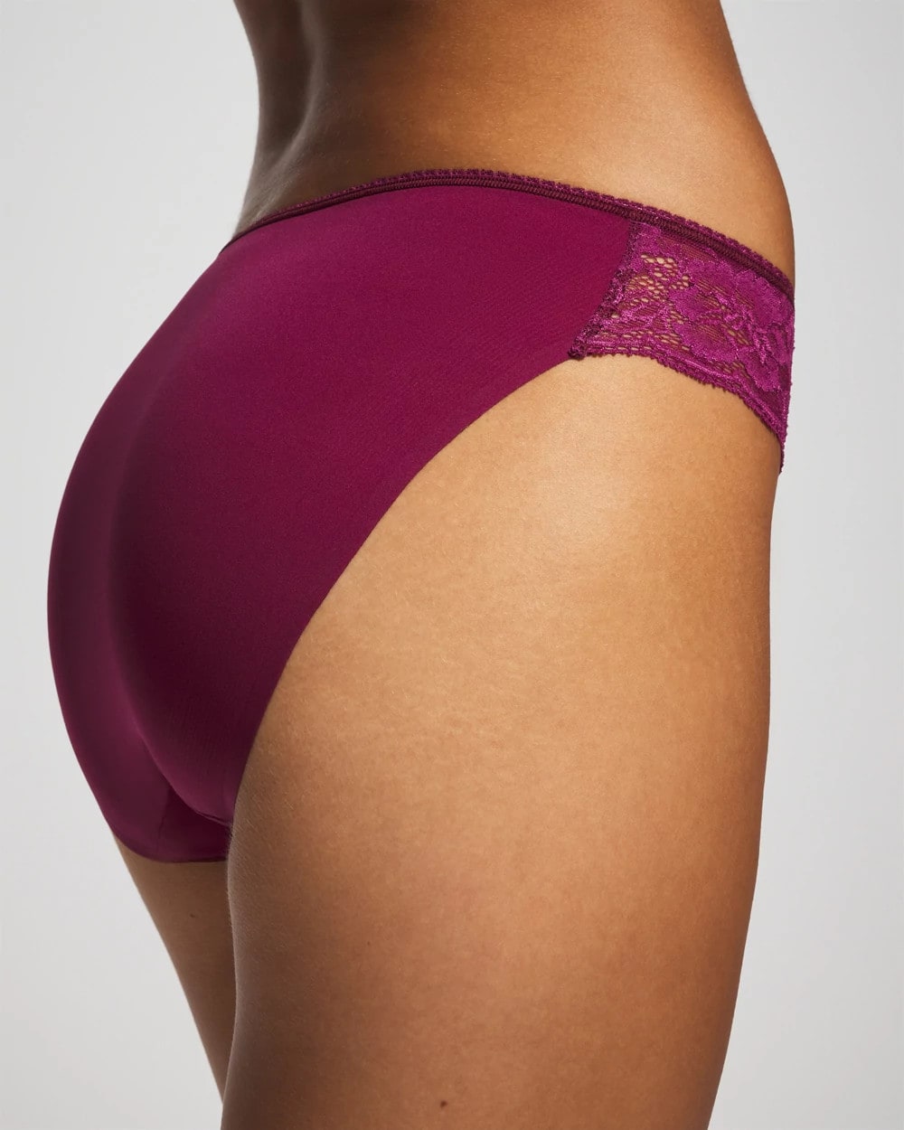 Edge Bikini Panty with Lace - POMEGRANATE WINE | Soma on sale