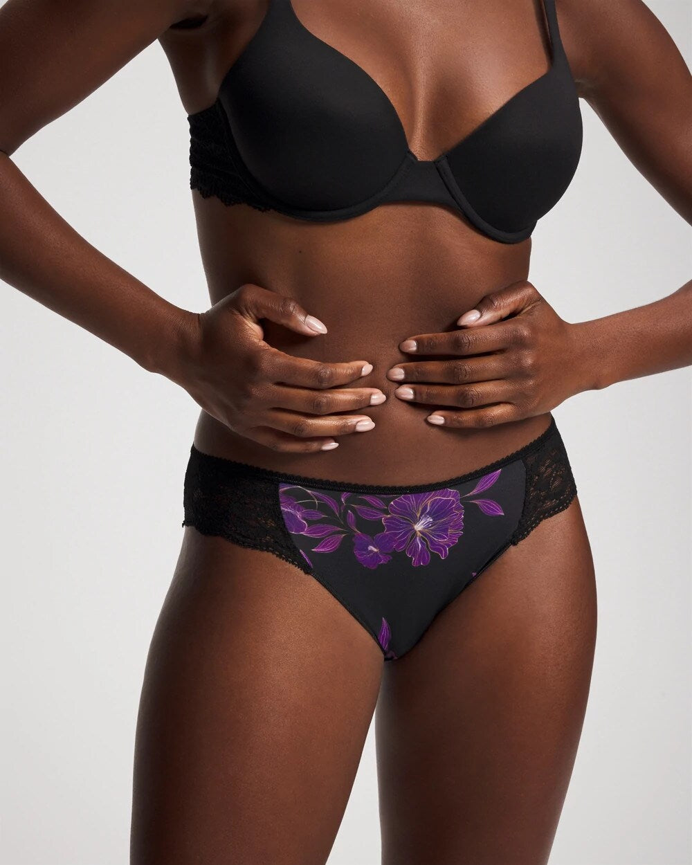 Edge Bikini Panty with Lace - GILDED BLOOMS MAGENTA M | Soma sale