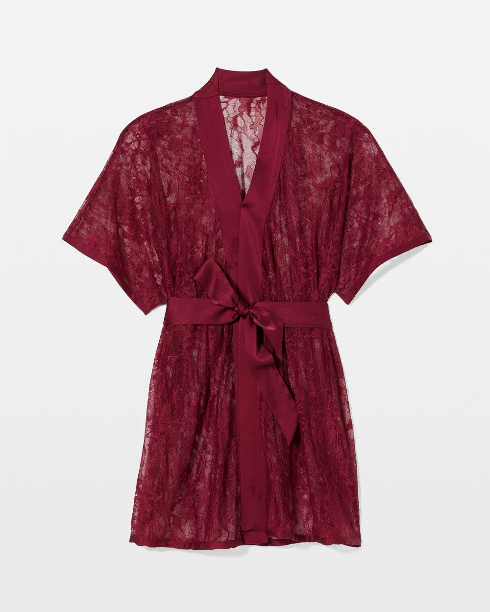 Lace And Silk Robe - RED VELVET | Soma Online
