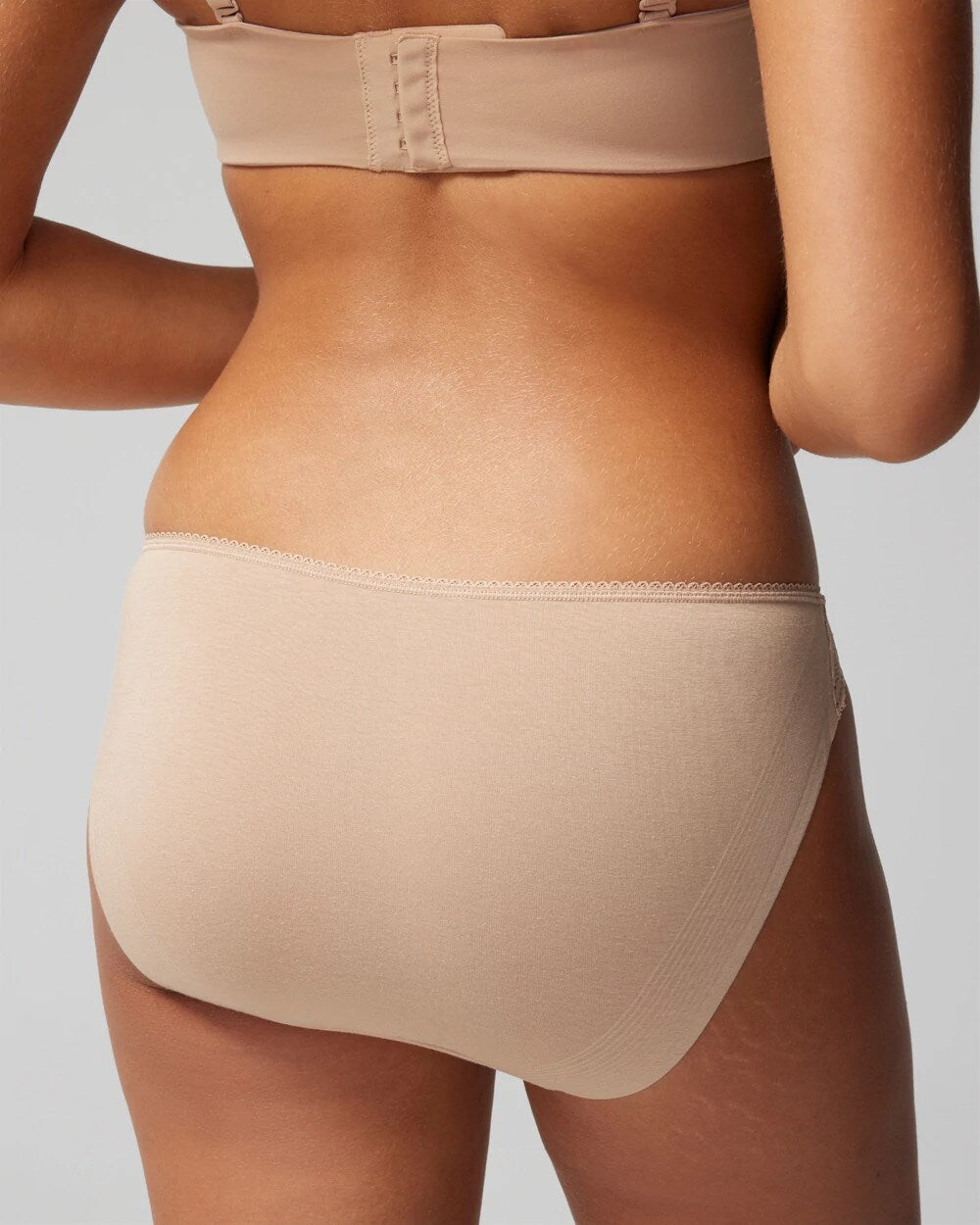 Cotton Blend Bikini Panty with Lace - WARM AMBER | Soma sale