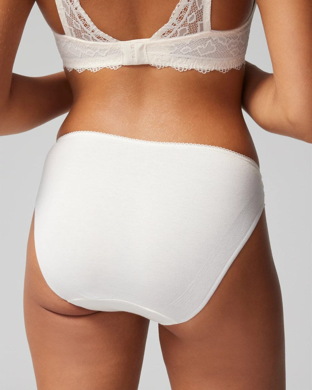 Cotton Blend Bikini Panty with Lace - IVORY | Soma discount