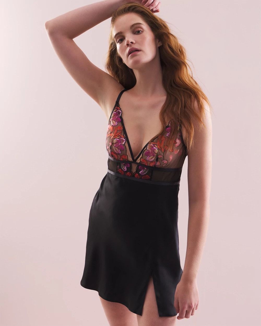 Soma's Sexiest Silk Embroidered Chemise - BLACK | Soma outlet
