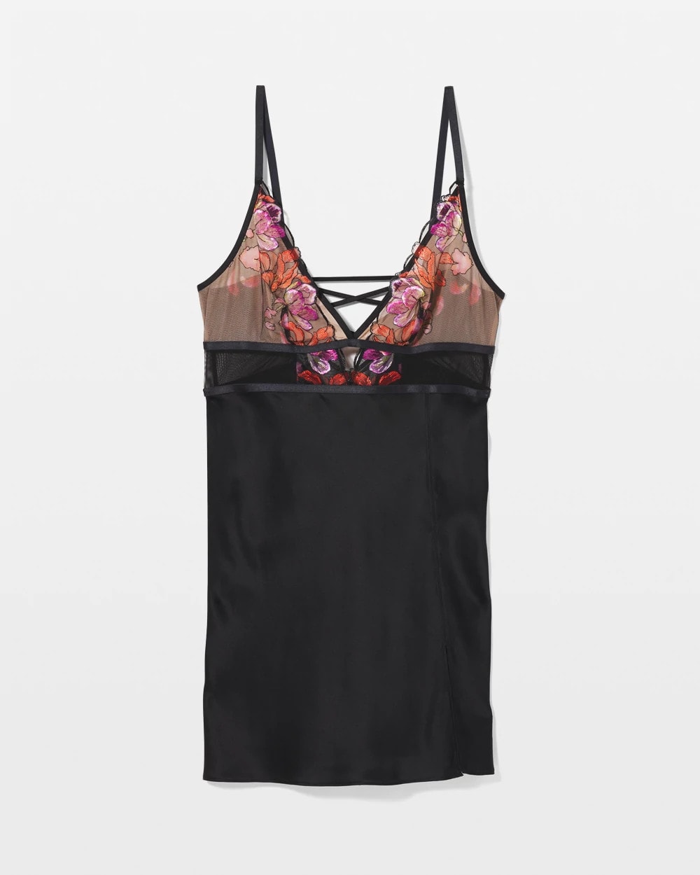 Soma's Sexiest Silk Embroidered Chemise - BLACK | Soma outlet