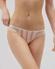 Bikini Panty with Lace - CABANA STRIPE PEACH | Soma discount
