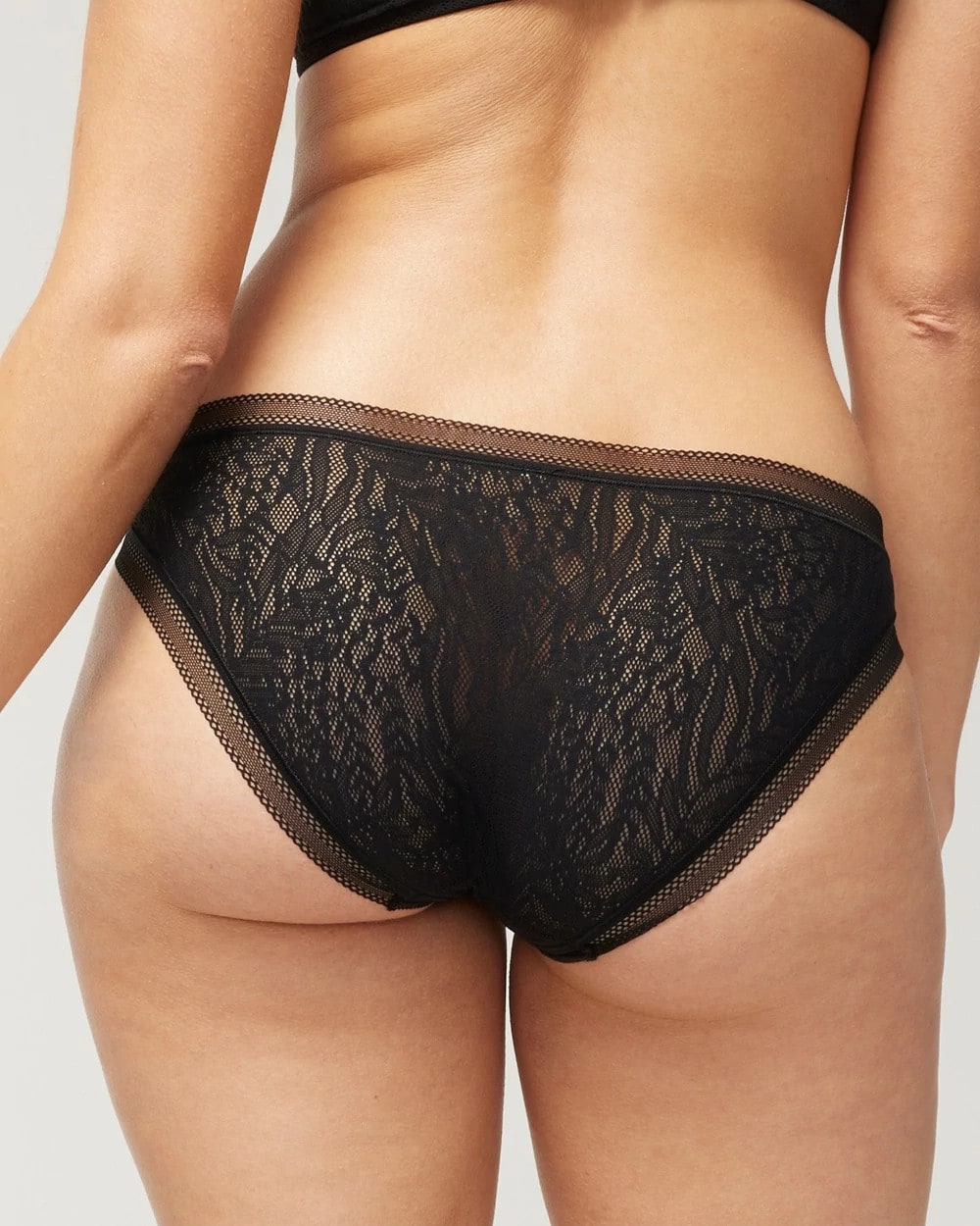 Soma Bikini Panty with Stretch Lace - BLACK | Soma outlet