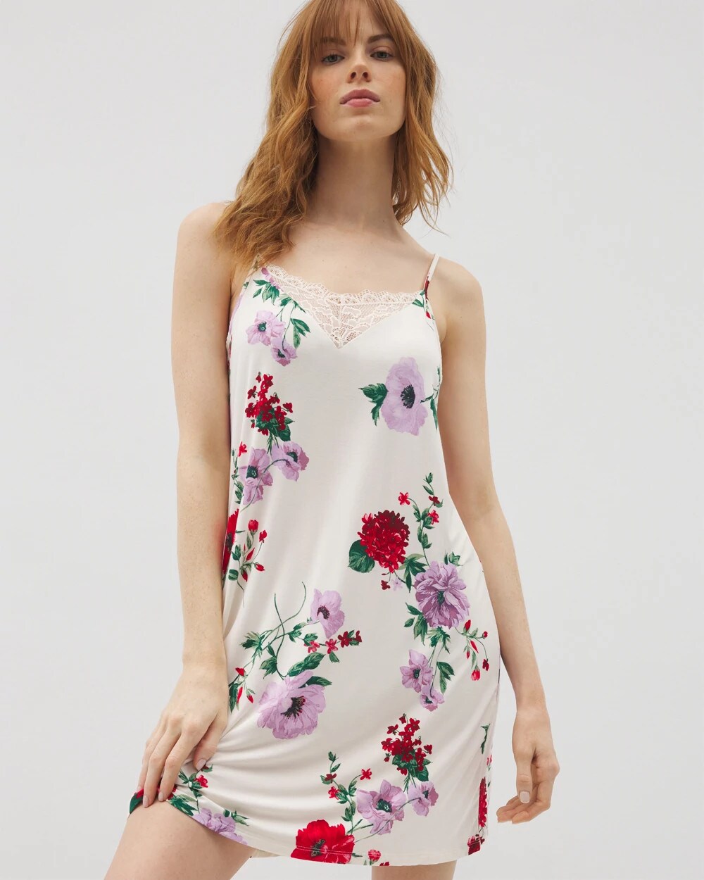 Lace Trim Chemise - RHAPSODY FLORAL SUGAR | Soma discount