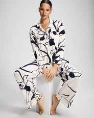 Long-Sleeve Notch Collar Pajama Top - NOUVEAU FLORA CHAMP | Soma Online