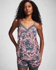 Lace Trim Pajama Cami - IMPERIAL PAISLEY MD PET | Soma sale