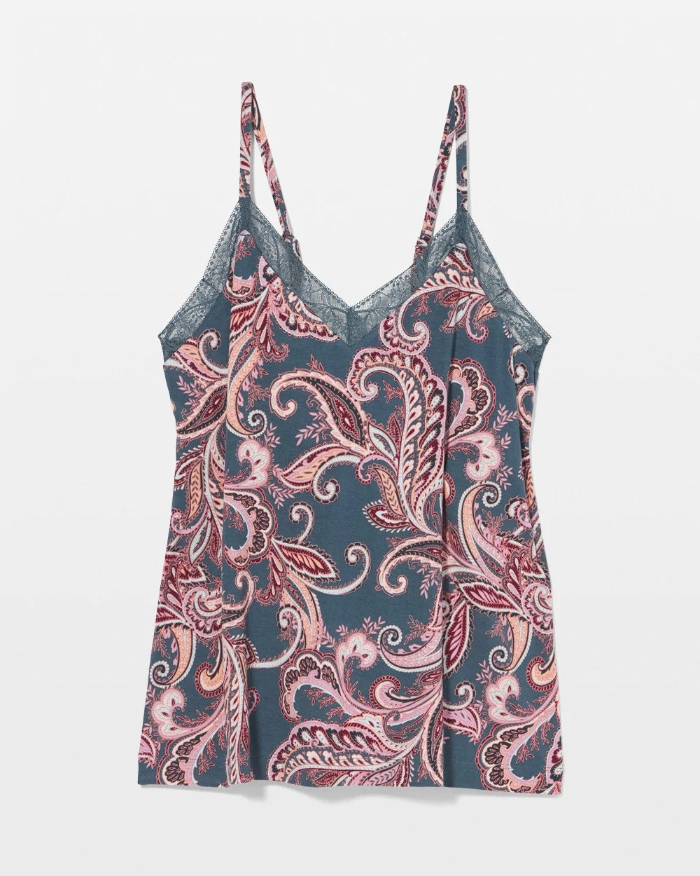 Lace Trim Pajama Cami - IMPERIAL PAISLEY MD PET | Soma sale
