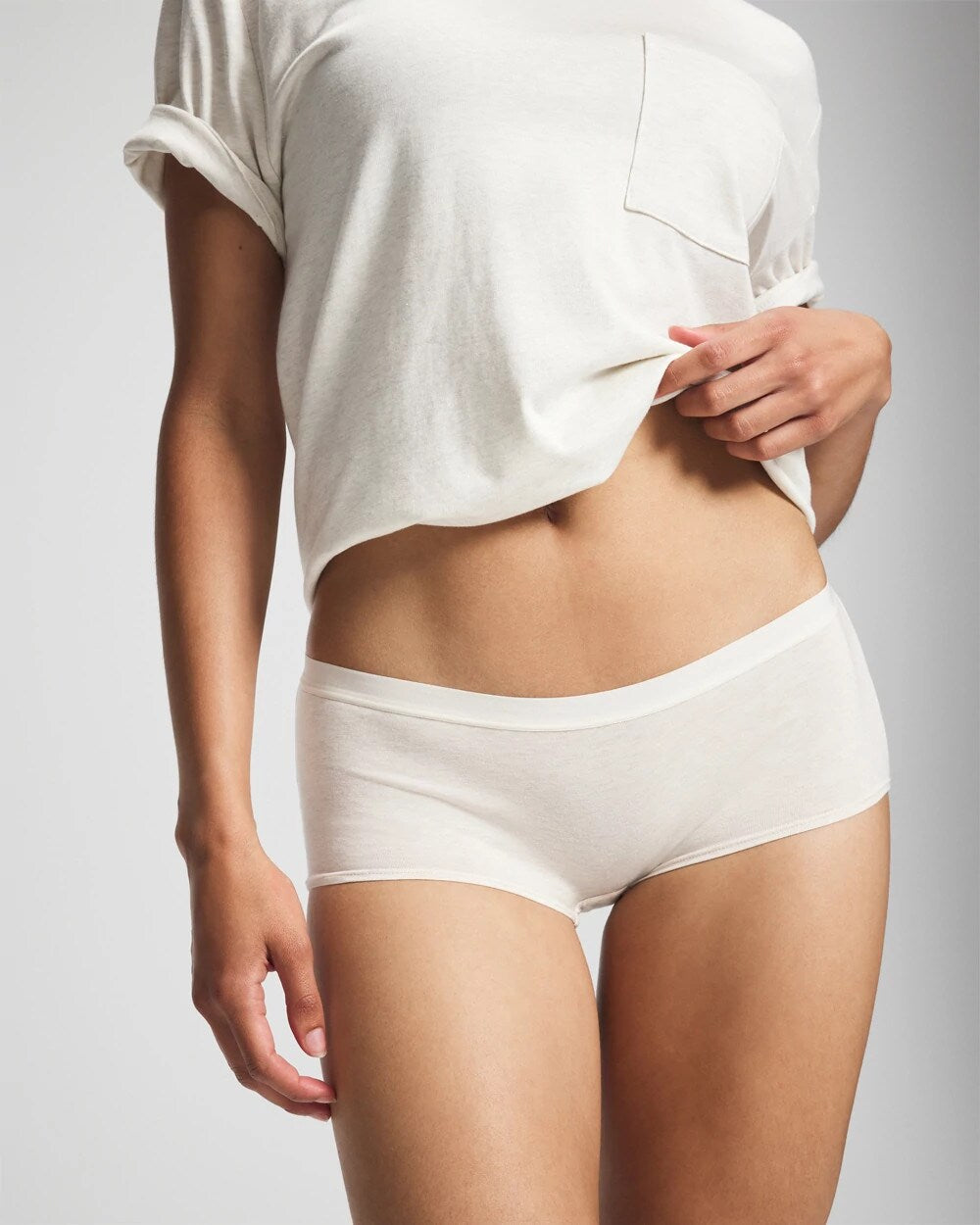 Cotton Boyshort Panty - HEATHER ECRU | Soma on sale