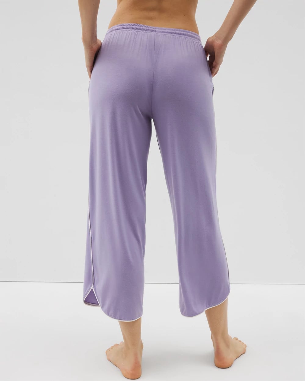 Solid Piped Crop Pajama Pant - JACARANDA | Soma near me
