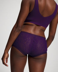 Soma Boyshort Panty with Stretch Lace - MAJESTIC PURPLE | Soma for sale