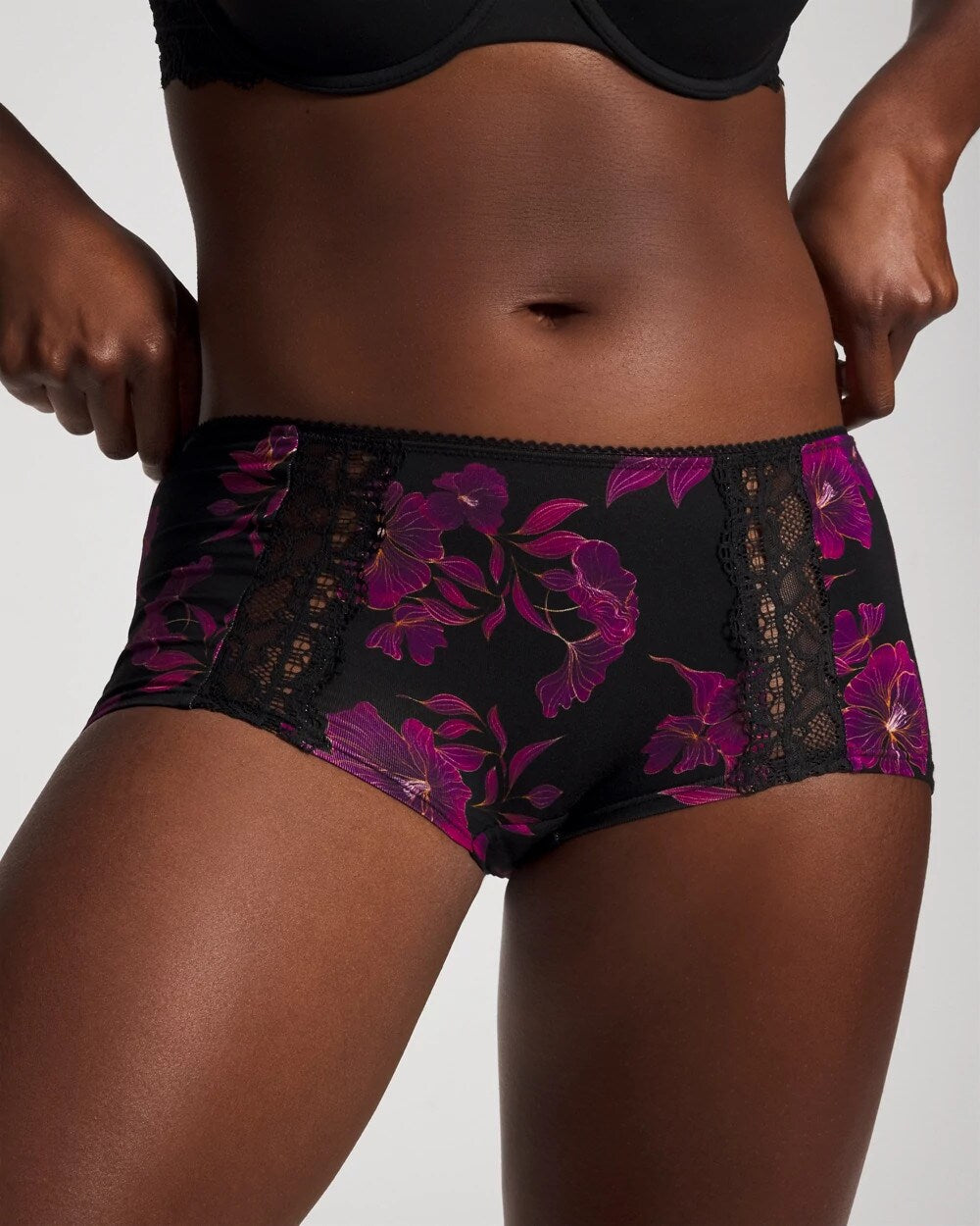 Lace Boyshort Panty - GILDED BLOOMS MAGENTA M | Soma for sale