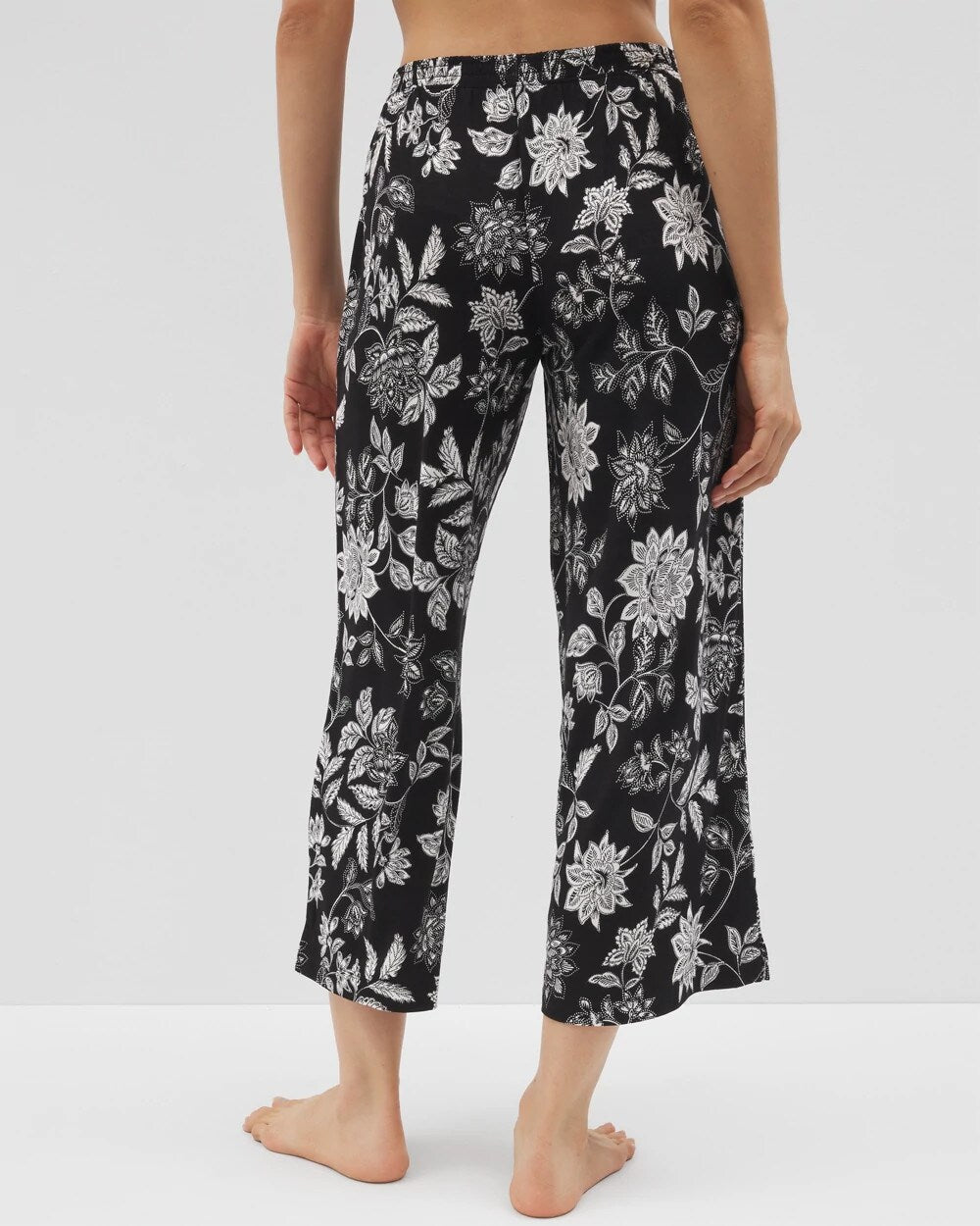 Cropped Pajama Pants - MEANDERING GARDEN BLACK | Soma discount